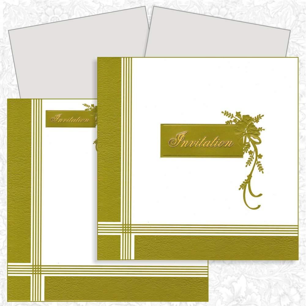 Endearing Green Shading With Blossom Theme Wedding Card - KNK4509-0